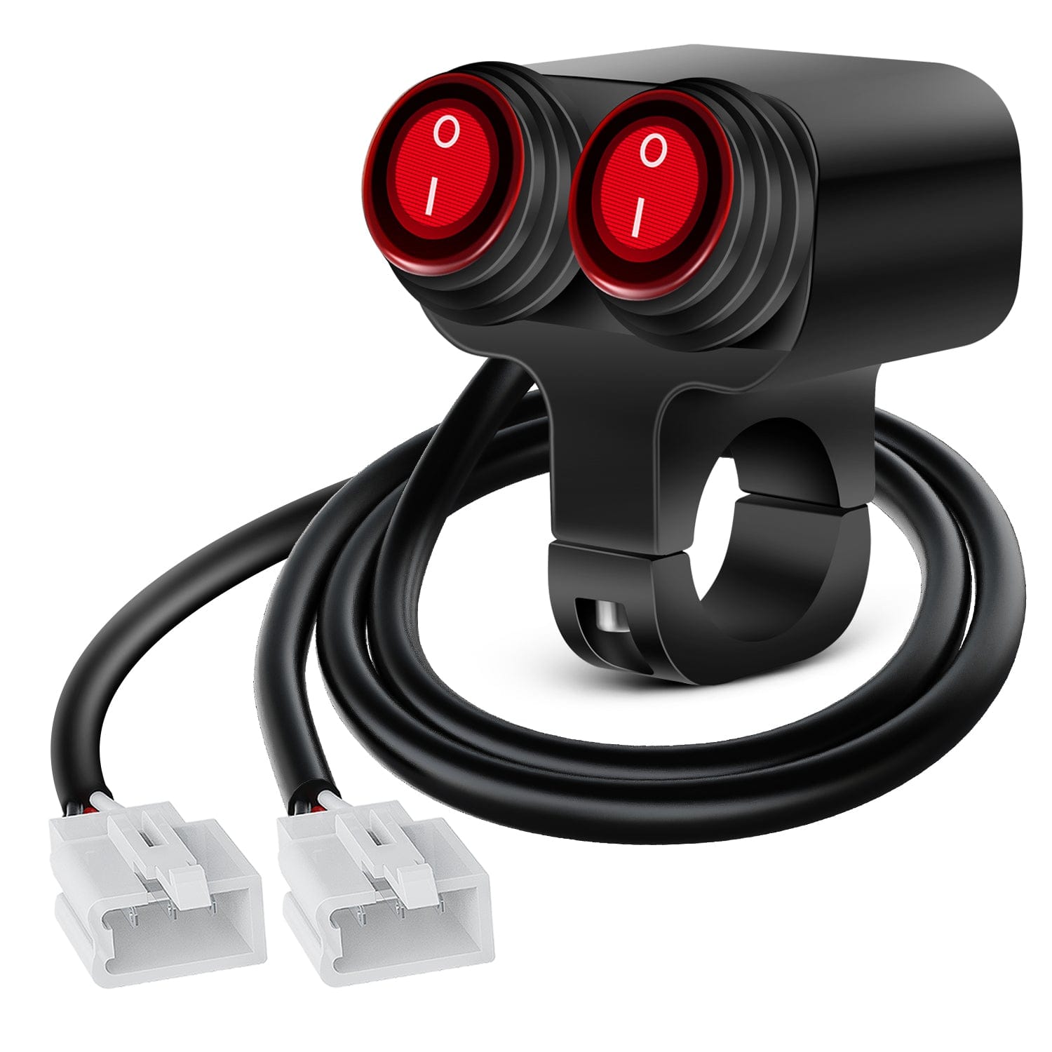 Motorcycle Handlebar Switch Plug and Play 12V ATV Light Switches Dual Push Button Waterproof ON Off for UTV Driving Lights Fits 22mm Handlebars