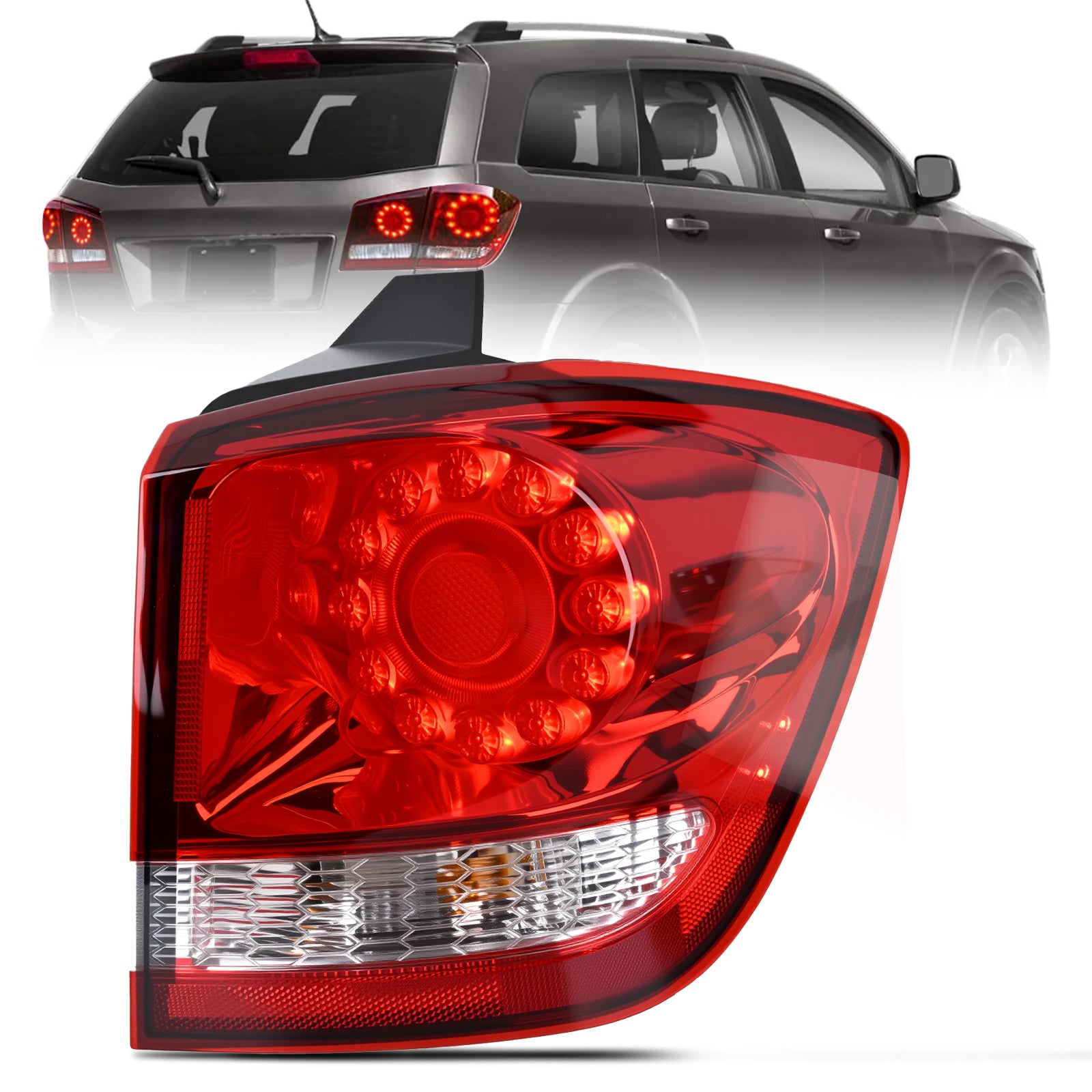 Taillight Assembly Compatible with 2011 2012 2013 2014 2015 2016 2017 2018 2019 2020 Dodge Journey Outer Tail Light Right Passenger Side