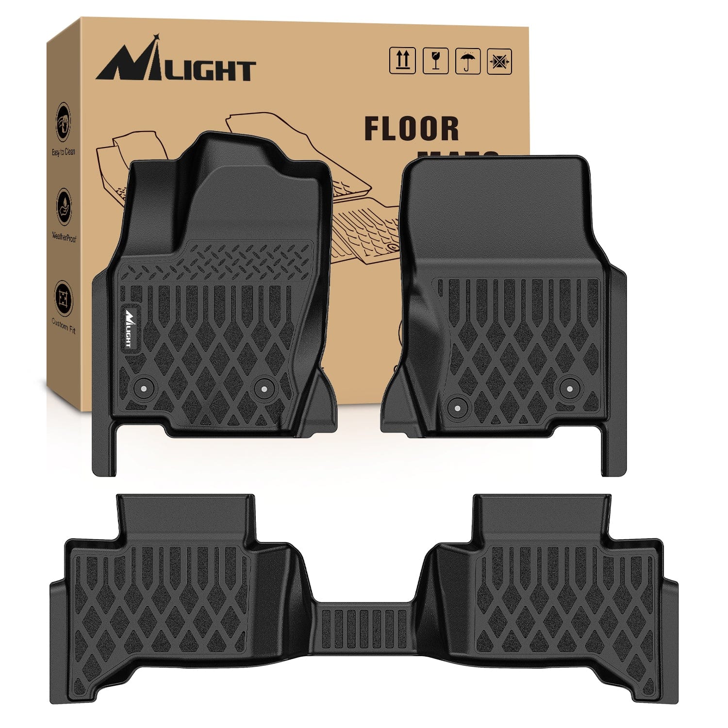 Floor Mats for Toyota Land Cruiser GX550 (Only for 5 Seats) 2024 2025 2026 All Weather Custom Fit Heavy Duty Floor Liners