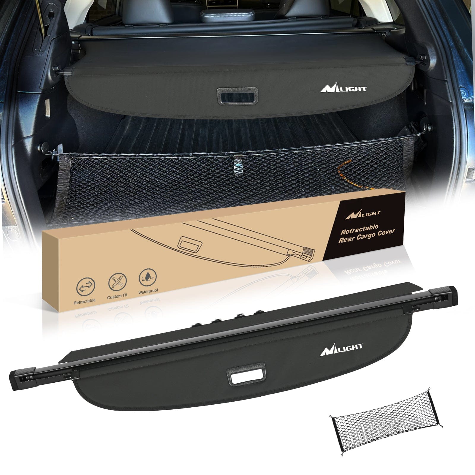 2015 2016 2017 2018 2019 Subaru Outback Retractable Trunk Cargo Cover With Trunk Storage Net