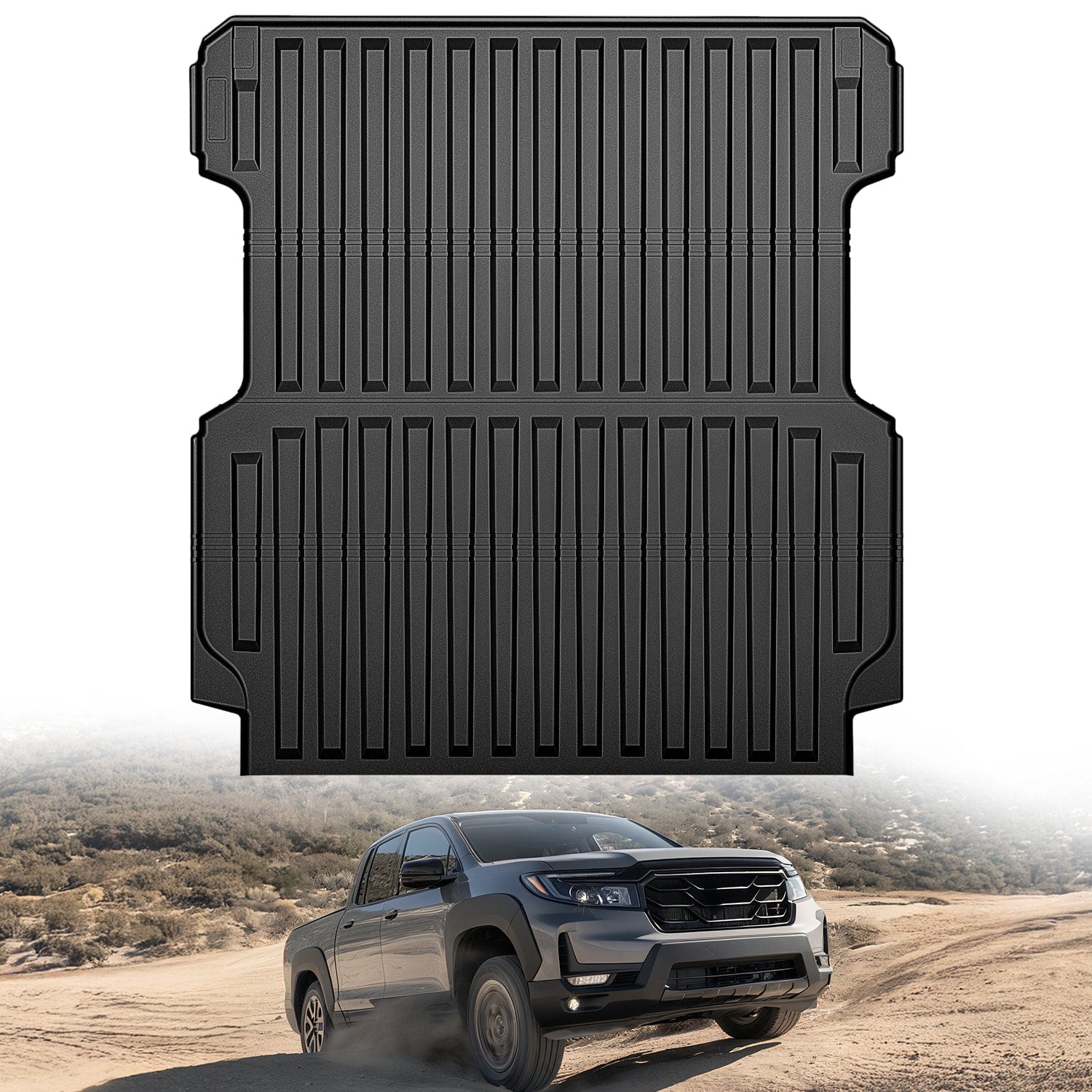 Truck Bed Mat 5.3 FT for 2017-2025 Honda Ridgeline, TPE Heavy-Duty Pick-up Bed Liner for Honda Accessories, Anti-Slip Texture, All Weather Protection