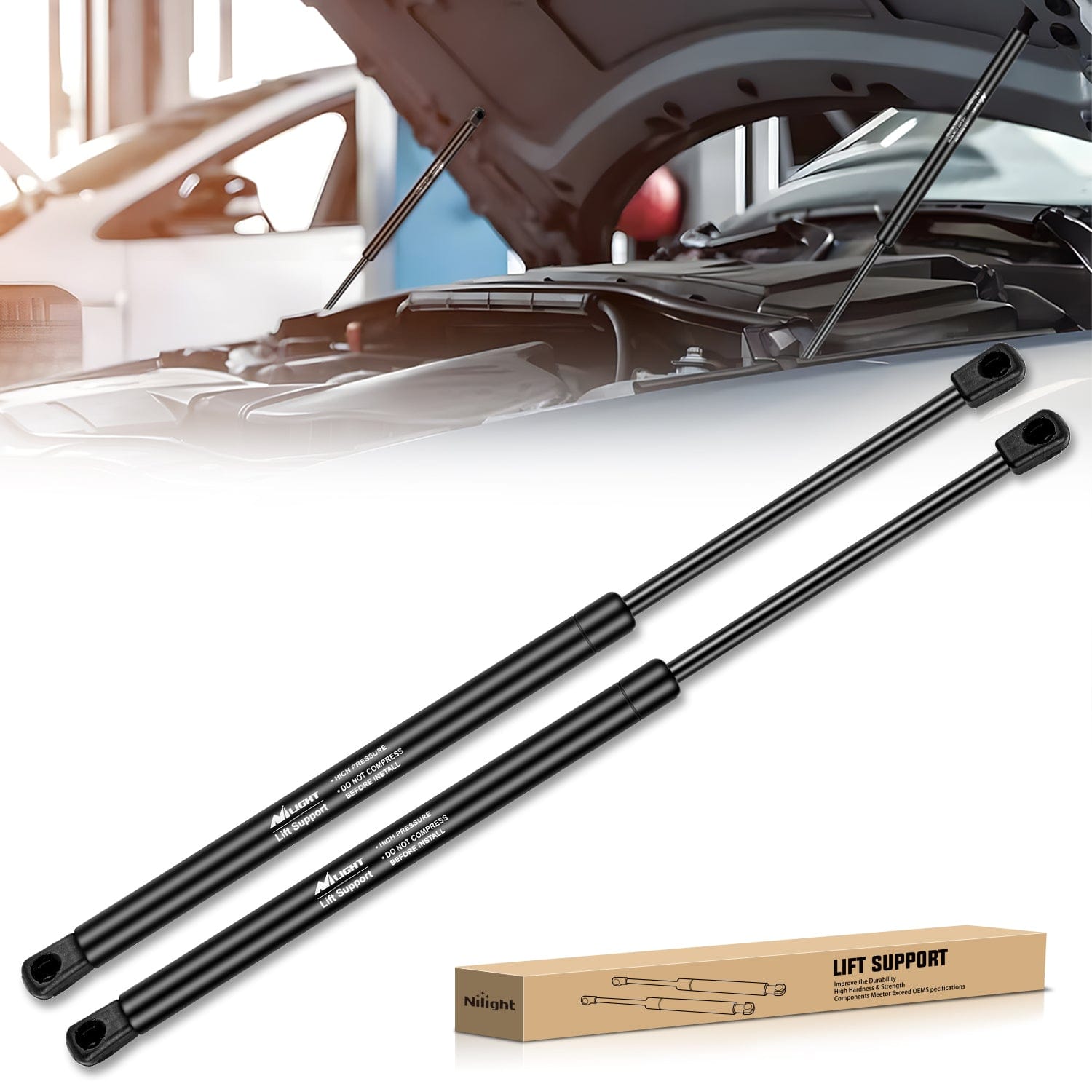 2 PCS Lift Support Struts Replacement for Hyundai Sonata 2011 2012 2013 2014 Front Hood Gas Springs Shock Rods