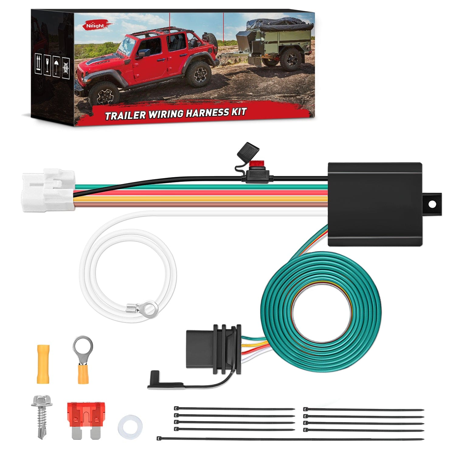 4 Pin Trailer Wiring Harness Kit 56040 for 2009 2010 2011 2012 2013 2014 2015 2016 2017 2018 2019 2020 2021 2022 2023 2024 Subaru Forester Outback XV Crosstrek Forester Ascent