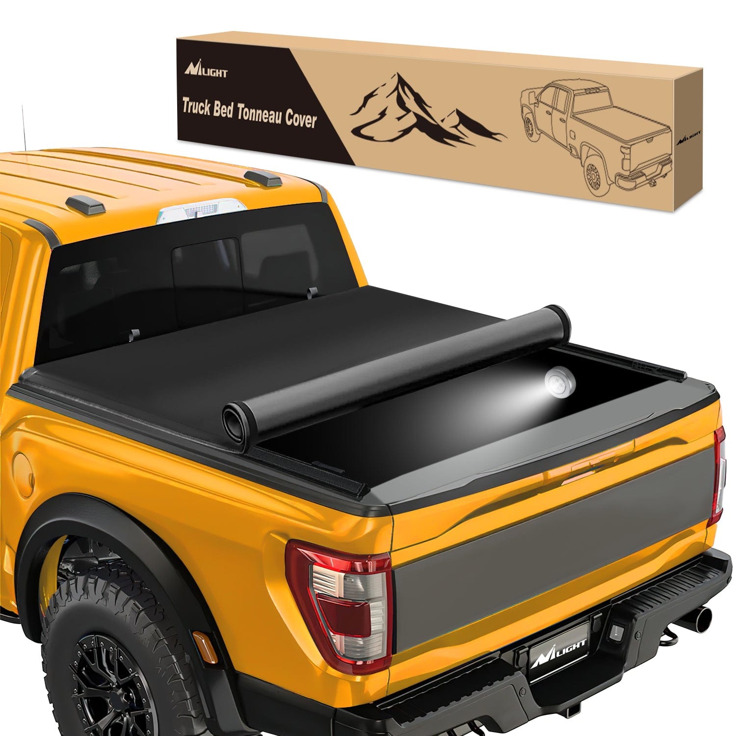 5.5ft Soft Roll Up Truck Bed Cover for Ford F150 2015 2016 2017 2018 2019 2020 2021 2022 2023 2024