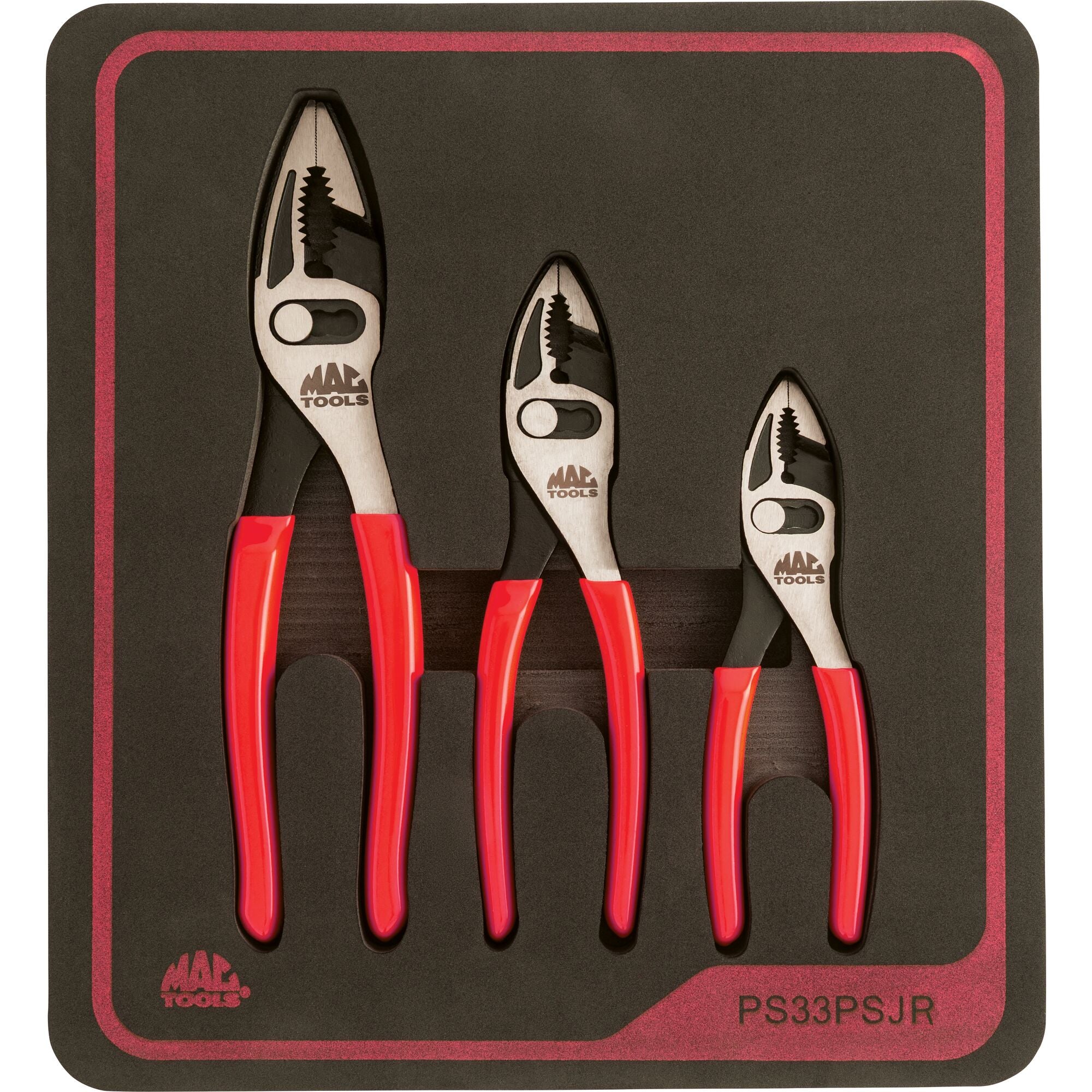3pc 3-pos slip joint pliers (Red)