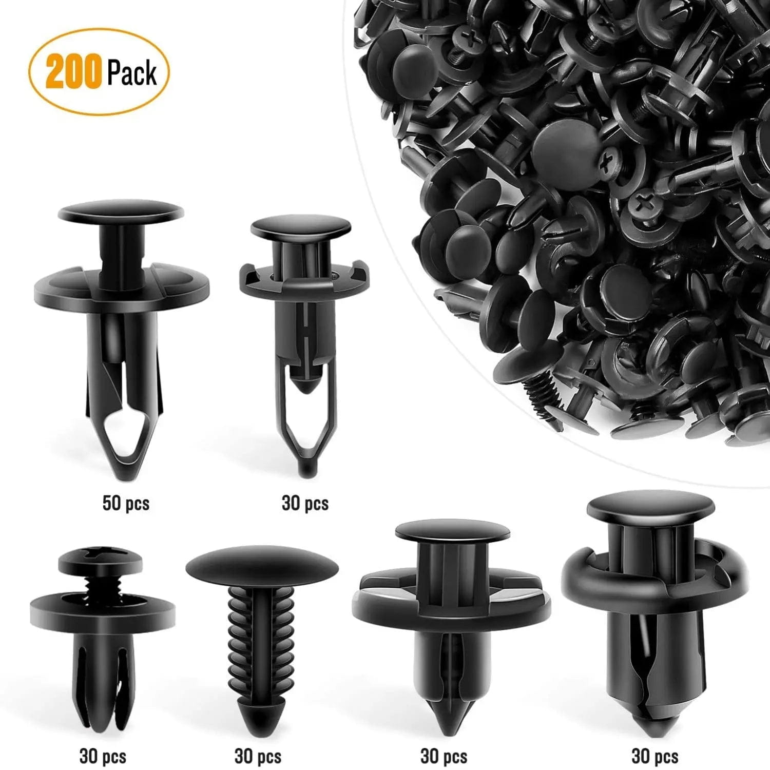 200 Pcs Car Push Retainer Clips Kits For GM Ford Chrysler