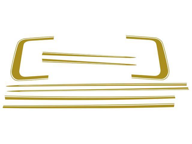 GT Center Body Side C Stripe Kit, Gold, Reflective