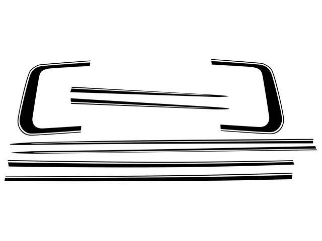 GT Center Body Side C Stripe Kit, Black, Reflective