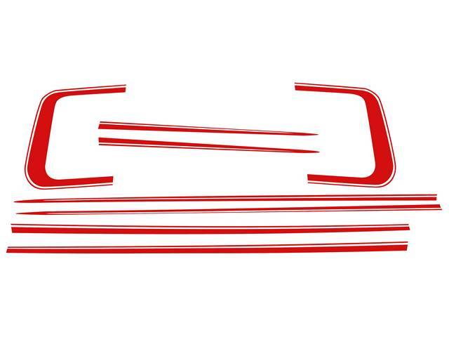 Center Body Side GT C Stripe Kit, Red, Reflective