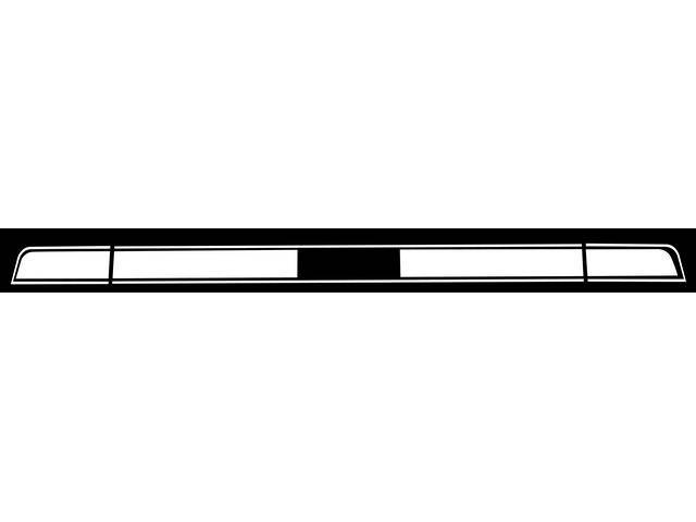 Center Body and Rear End Mach 1 Stripe Set, White, Non-reflective