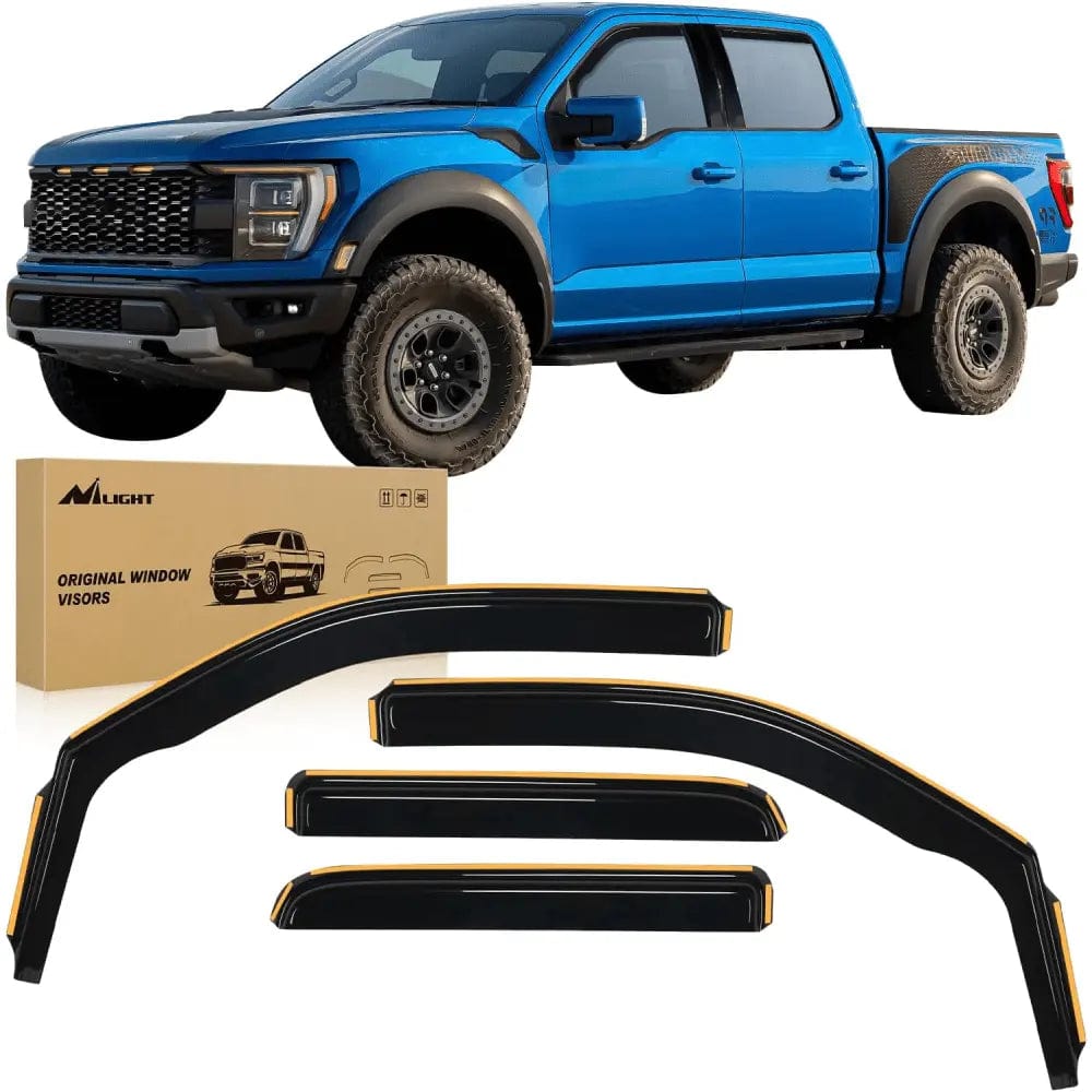 2009 2010 2011 2012 2013 2014 Ford F150 SuperCrew SVT Raptor SuperCrew Rain Guards Acrylic 4Pcs