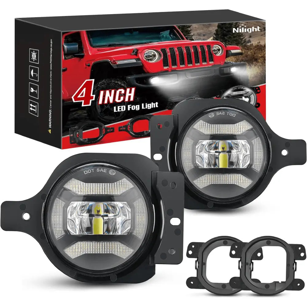 2018 2019 2020 2021 Jeep Wrangler JL JT JLU Gladiator Fog Light Assembly DRL Clear Lens