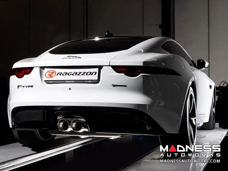 Jaguar F-TYPE Performance Exhaust System – Ragazzon – 2.0L Turbo – Center Exit – Vacuum Valve Design – Resonated – Dual Tip
