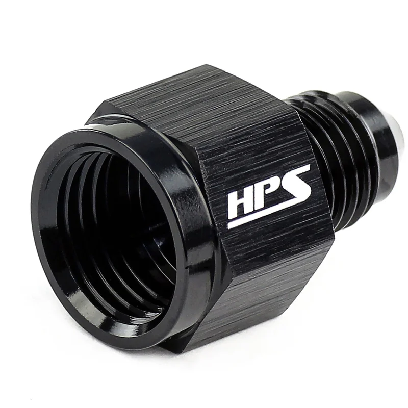 HPS Performance AN -10 Female to AN -6 Male Reducer Adapter, Aluminum, Black