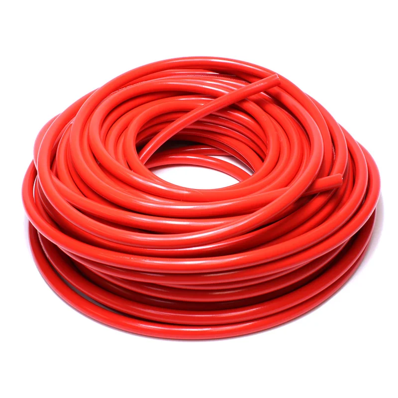 HPS 3/4″ ID Red high temp reinforced silicone heater hose 50 feet roll, Max Working Pressure 70 psi, Max Temperature Rating: 350F, Bend Radius: 3″
