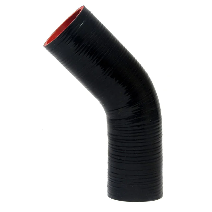 HPS 1.25″ ID High Temp 4-ply Reinforced Silicone 45 Degree Elbow Coupler Hose Black (32mm ID)