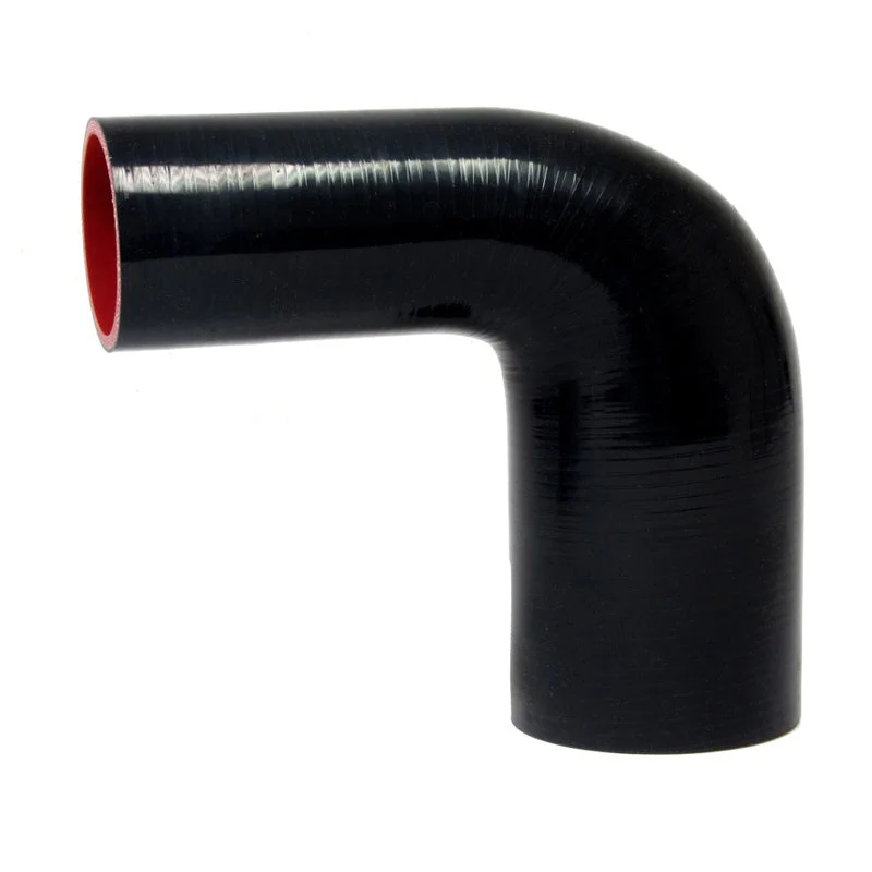 HPS 1.25″ – 1.75″ ID High Temp 4-ply Reinforced Silicone 90 Degree Elbow Reducer Hose Black (32mm – 45mm ID)