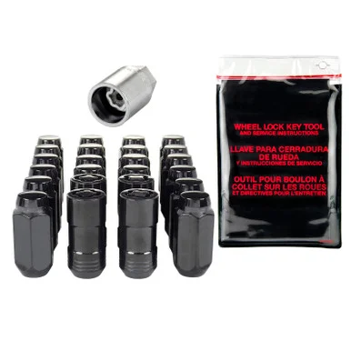 McGard 6 Lug Hex Install Kit w/Locks (Cone Seat Nut) M14X1.5 / 22mm Hex / 1.945in. Length – Black – 84640