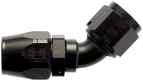 XRP 204510BB 45 Degree Double Swivel -10AN Female Hose End Black Anodized - Each