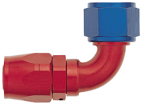 XRP 209010 90 Degree Double Swivel 10AN Female Hose End Red/Blue Anodized - Each
