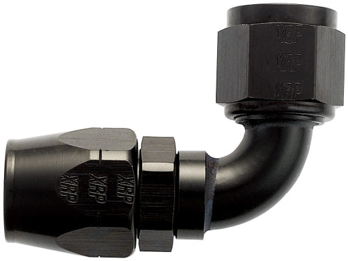 XRP 209010BB 90 Degree Double Swivel -10AN Female Hose End Black Anodized - Each