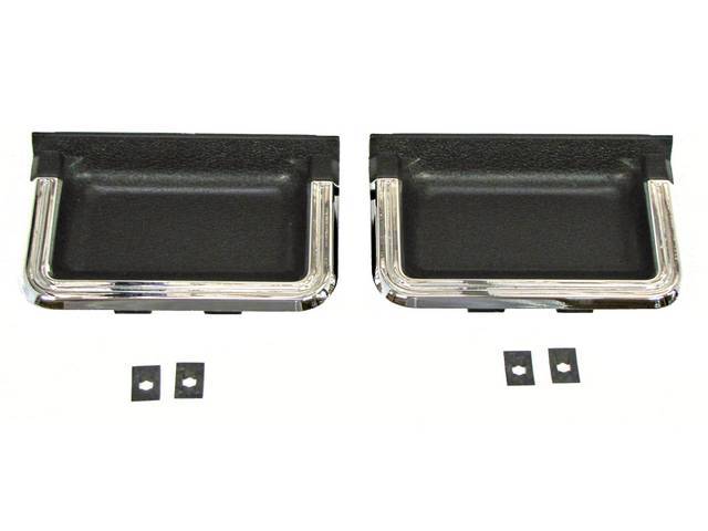 Door Panel Pull Handle Trim Plate, Black
