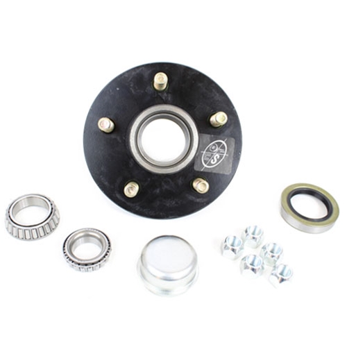TruRyde 5-5" Bolt Circle Trailer Hub with Parts for a 3,500 lbs. Trailer Axle - 550LB1E