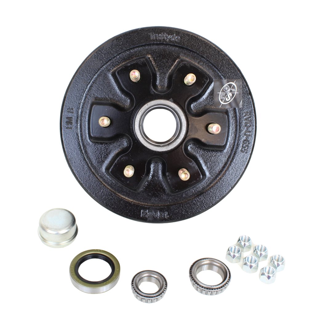 TruRyde 6-5.5" Bolt Circle Trailer Hub/Drum with Parts for a 3,500 lbs. Trailer Axle - 655LB3E
