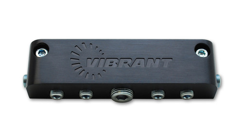 Vibrant 2691 Billet Aluminum Vacuum Distribution Manifold - Black - 6 Outlets