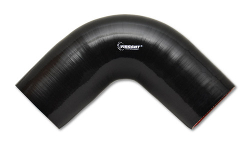 Vibrant 2749 4 Ply 90 Degree Silicone Hose Coupler - 1.5" ID - 4" Legs - Black