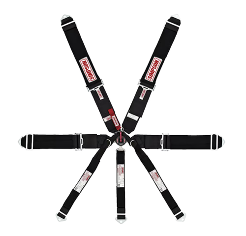 Simpson Racing 7 Point Drag Camlock Harness - SFI 16.1 - Black