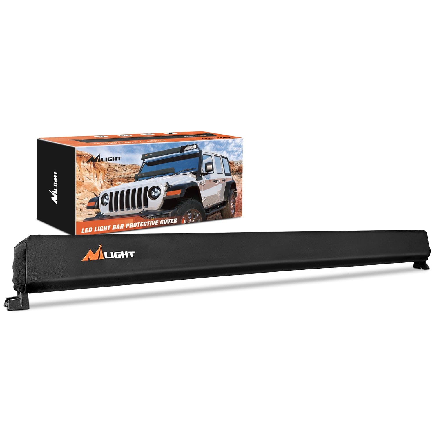 LED Light Bar Cover 52 Inches Black Nylon Protective Sleeve Universal Fit Straight and Curved Bar Waterproof Dustproof Scratch-Proof Light Cover for Driving Off Road Lights
