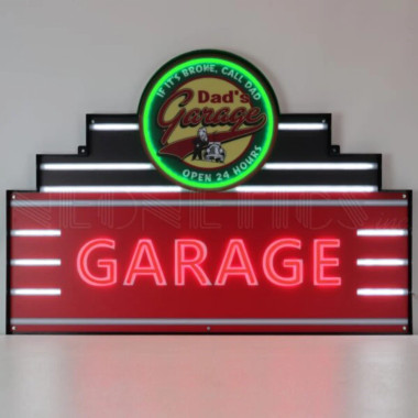 Neonetics 29ADDAD Art Deco Marquee Dad'S Garage Led Flex-Neon Sign In Steel Can