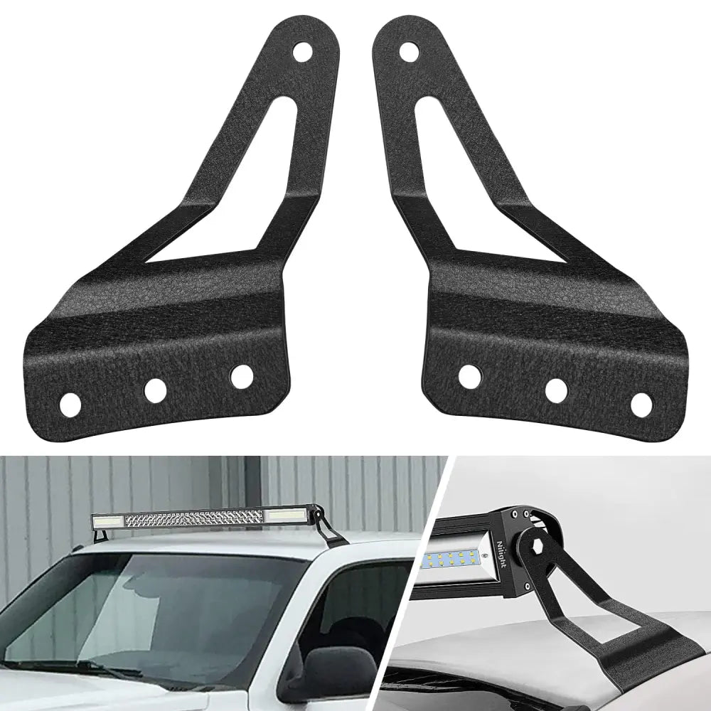 50 Inch Curved Light Bar Bracket at Upper Windshield Roof Cab for 2007-2013 Chevy Silverado Suburban Avalanche Tahoe & GMC Yukon Sierra (Pair)