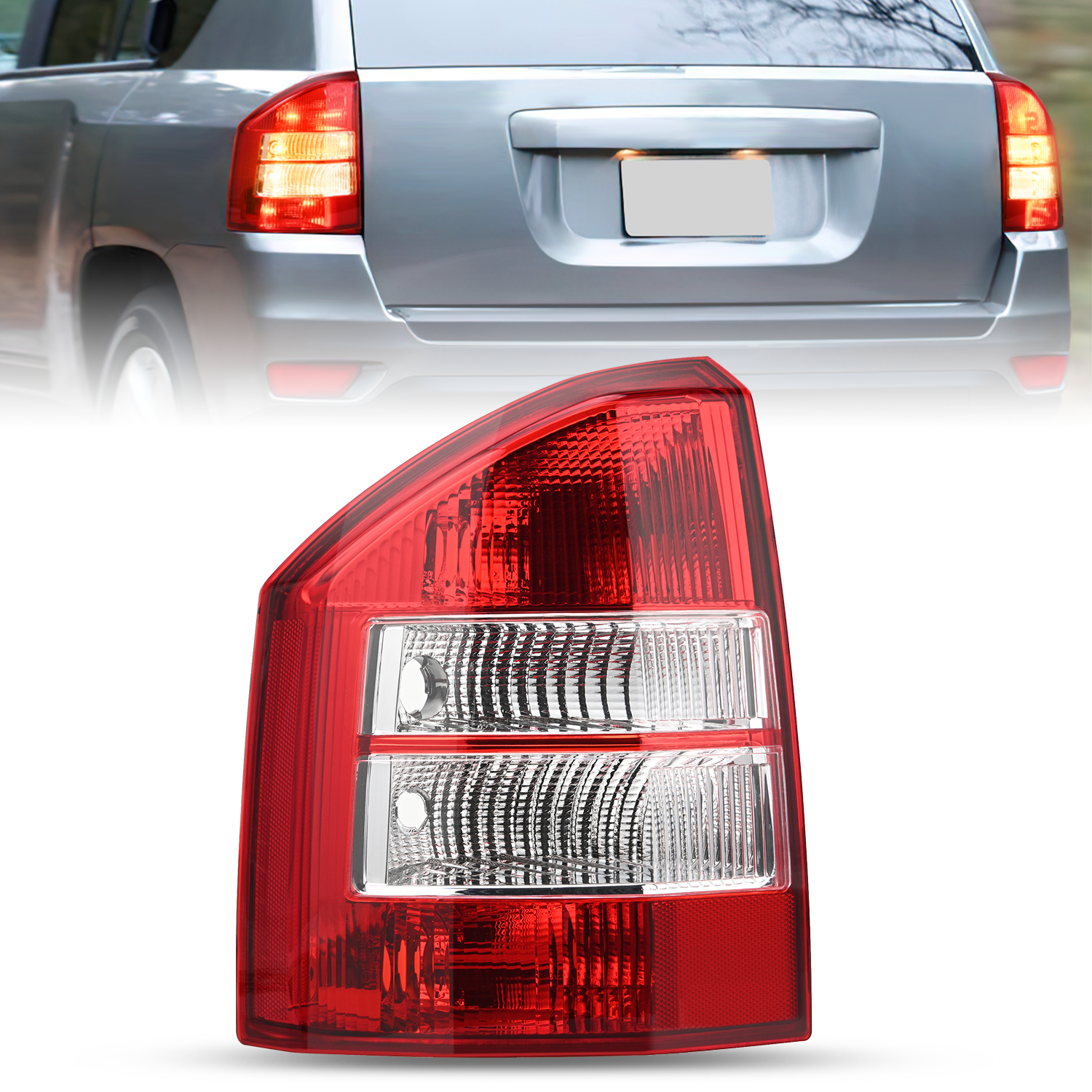 Taillight Assembly Compatible with 2007 2008 2009 2010 Jeep Compass Tail Light OE Style Rear Lamp Replacement Driver Side