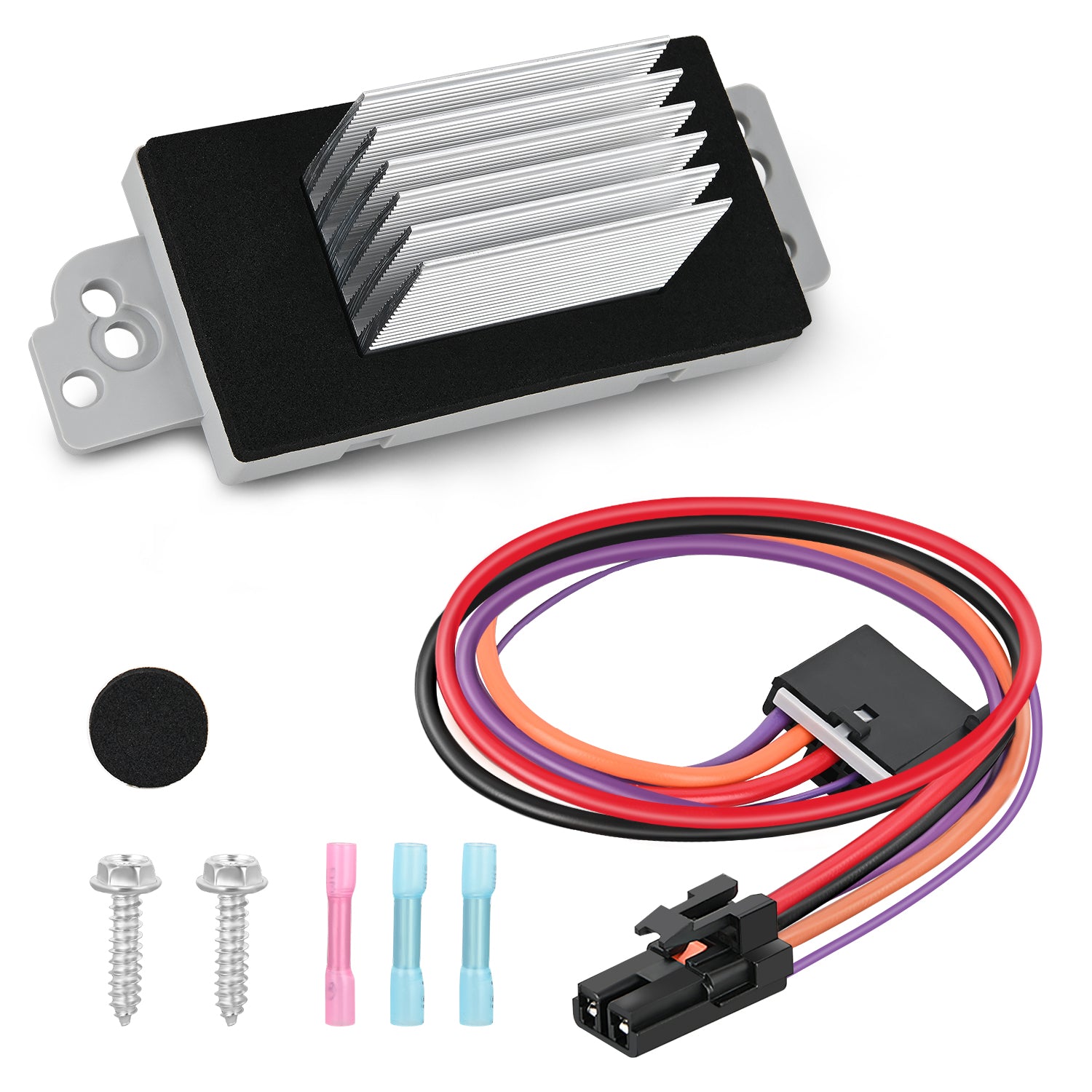 HVAC Blower Motor Resistor Complete Kit with Harness Fit for Chevy, GMC Vehicles - Silverado, Tahoe, Suburban, Sierra, Yukon XL Replaces 1581773, 89018778, 89019351, 19260762, 15-80567