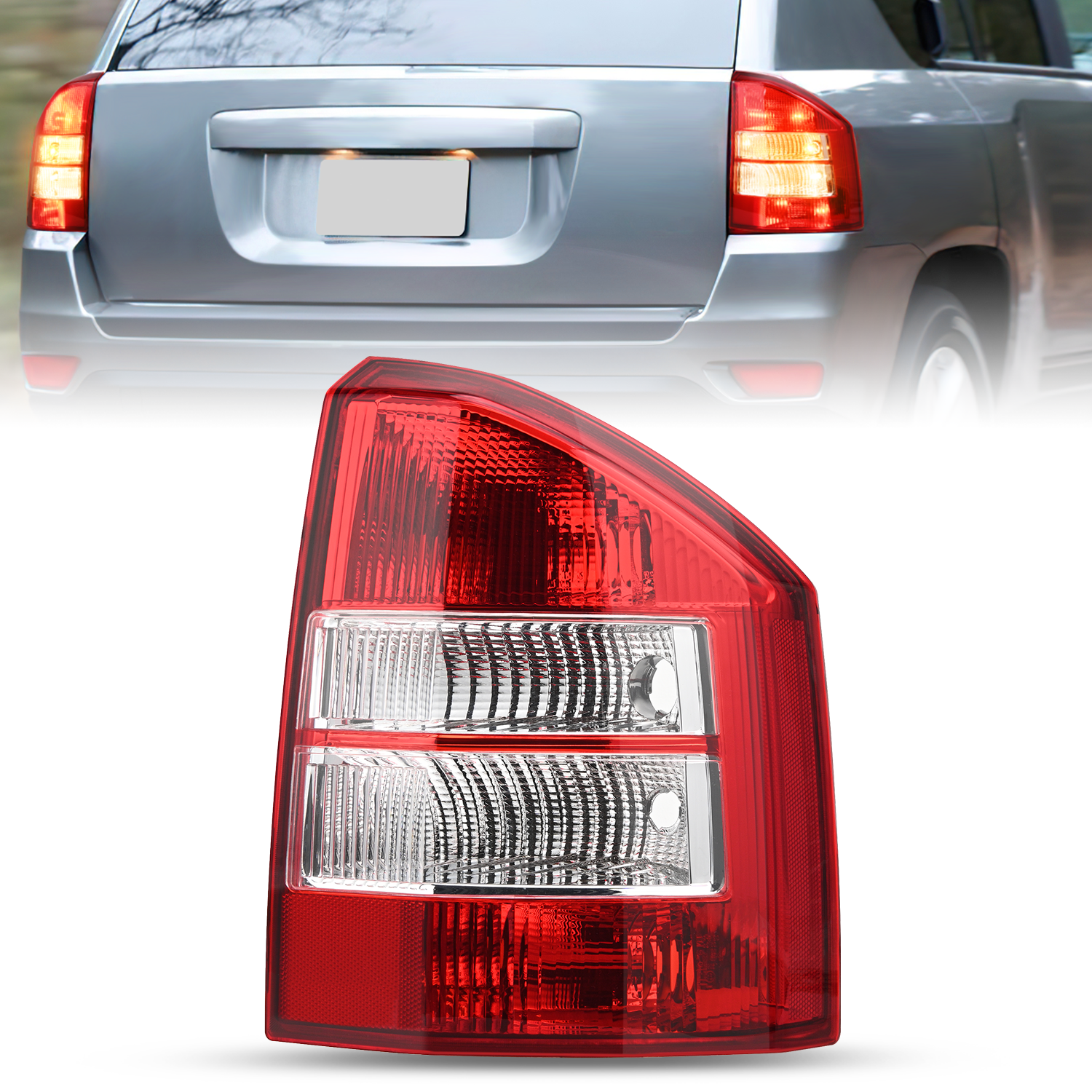 Taillight Assembly Compatible with 2007 2008 2009 2010 Jeep Compass Tail Light OE Style Rear Lamp Replacement Passenger Side