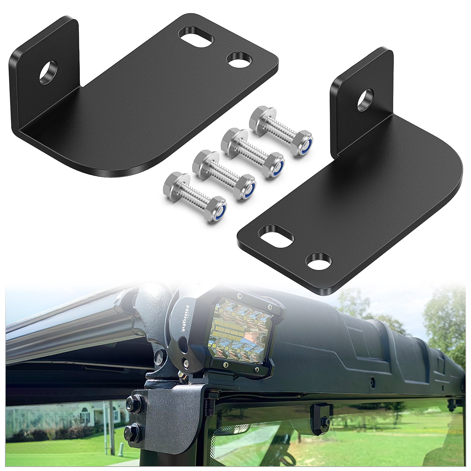 Rear Roof Backup Light Bar Brackets Reverse LED Lights Pod Mounting Bracket for Polaris Pro-fit Cage Compatible with 2013-2024 Ranger Full Size 570 800 900 1000 XP Crew 900 1000
