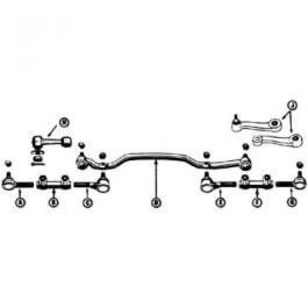 Inner Tie Rod / Power Steer / Usa / Ford & Merc