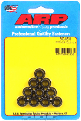 ARP 300-8331 Nuts - 5/16"-24 - Black Oxide Finish - 12 Point Head - 10 Pack