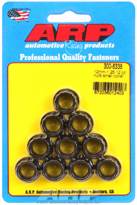 ARP 300-8338 Nuts - 12mm x 1.25 - Black Oxide Finish - 12 Point Head - 10 Pack
