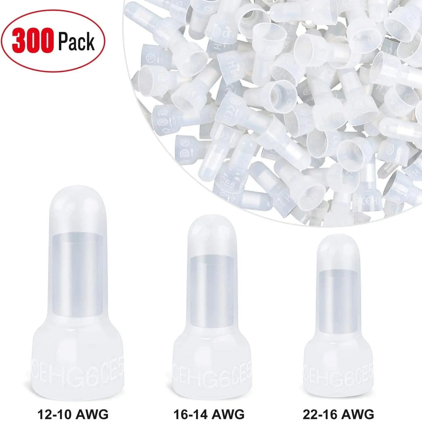 300Pcs Nylon Closed End Crimp Terminal