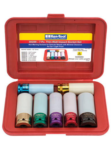 Ken-Tool 7 Piece Thin-Wall Impact Socket Set