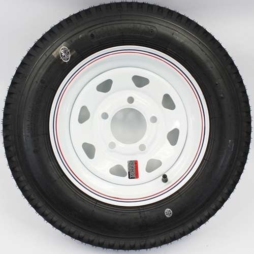 5.30X12 4PLY Five Lug White Spoke Wheel and LoadStar Tire - C151254WS