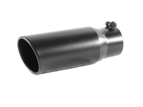 ETC BQ9-354512RBK Black Bolt On Exhaust Tip - Rolled Slant Edge - 3.5" Inlet