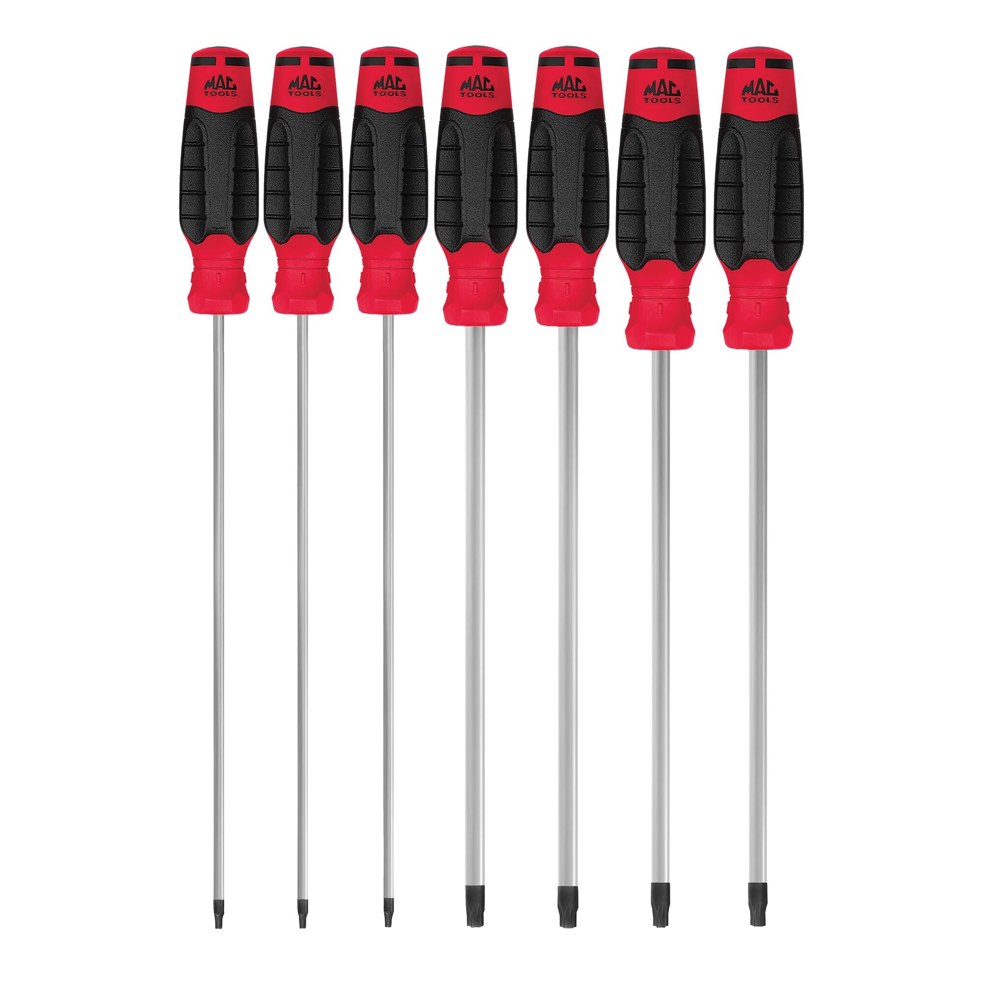7-PC. Mac-Grip Tamper-ResistantTorx Screwdriver Set - Red