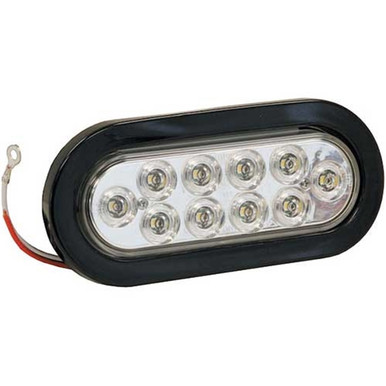 Buyers 6 Inch Clear Oval Backup Light Kit With 10 LEDs (PL-2 Connection, Includes Grommet And Plug)