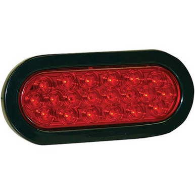 Buyers 6 Inch Red Oval Stop/Turn/Tail Light With 20 LEDs Kit (PL-3 Connection, Includes Grommet And Plug)