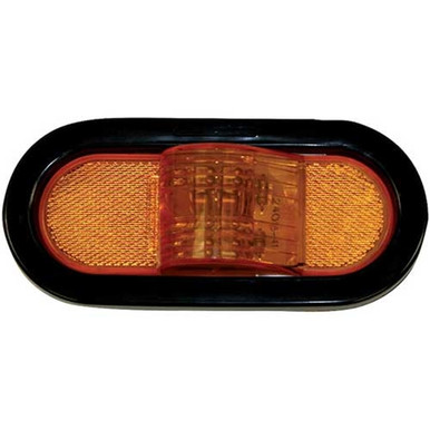 Buyers 6 Inch Amber Oval Mid-Turn Signal-Side Marker Light Kit With 9 LEDs (PL-3 Connection, Includes Grommet And Plug)