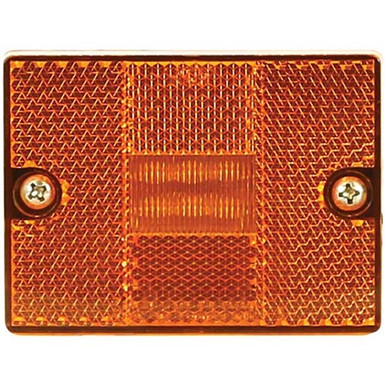 Buyers 2.875 Inch Amber Rectangular Marker/Clearance Light With Reflex With 6 LED - (Pack of 10)